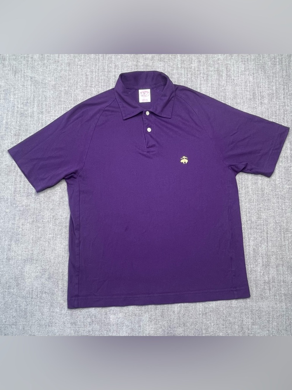 Brooks Brothers 346 Mens Original Fit Polo Shirt Purple Gold Cotton Size S